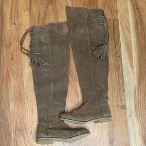 Rag & Co Cognac Lisa Suede Knee-High Boots Size 10